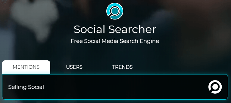 Social Media Monitoring Tool kostenlos - Social Searcher